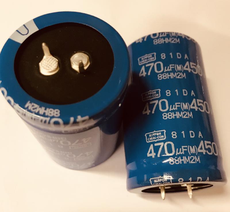 470uF 450VDC 105C - Nippon Chemi-Con E81D451VSN471MA55T Electrolytic Capacitor 35mm×55mm DC2018
