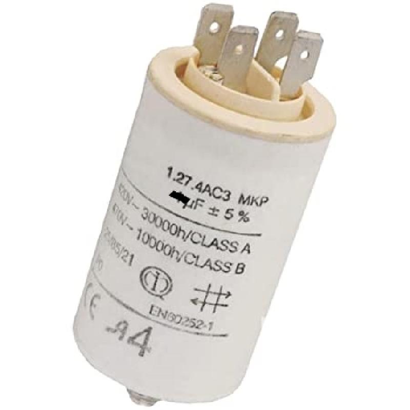 Arcotronics 20uF - Moottorikondensaattori ( käynnistys/ käynti ) 20uF. Mitat n. 45x75mm ( runko ).