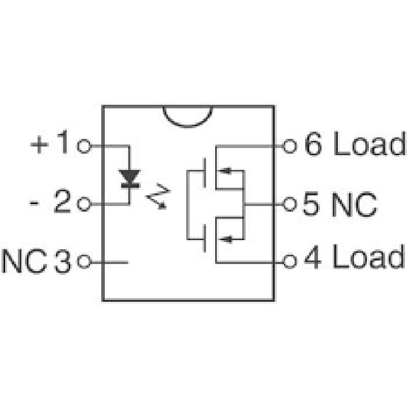 Relay SSR 50mA 1.4V DC-IN 0.17A 250V AC/DC-OUT 6-Pin PDIP SMD T/R sopivat esim. Arduinolle. Raspberry - Tuotekuva