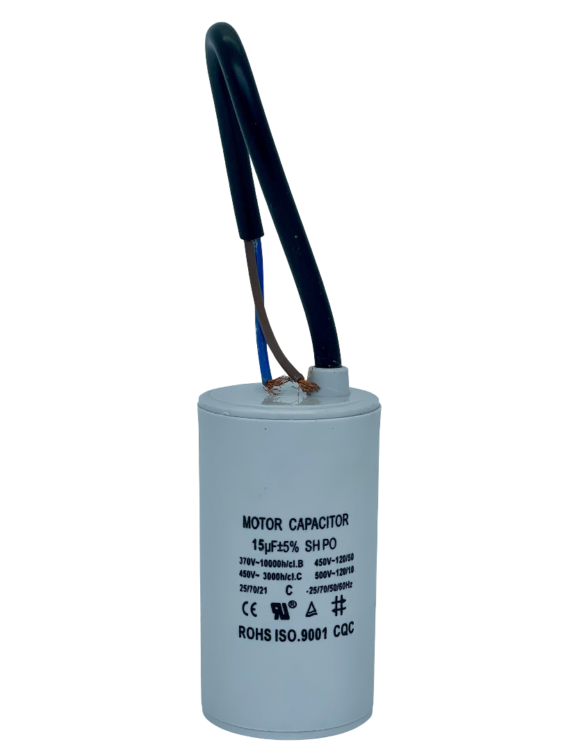 15uF 450VAC - 40x79mm ( runko ). Käynnistyskondensaattori, tarkkuus 5%