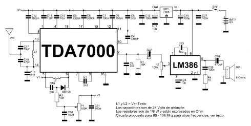 TDA7000 - FM Radio IC-piiri TDA7000. DIP-18 kotelo.  Ei sisällä muita komponentteja.