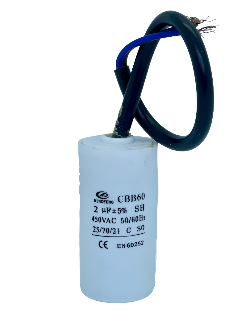 2uF 450VAC - 30x63mm ( runko ). Käynnistyskondensaattori