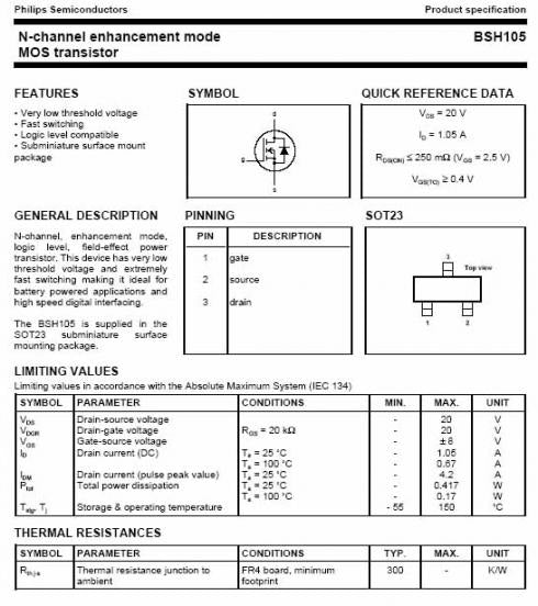 BSH105 N-channel SOT-23 Lead - FET N
