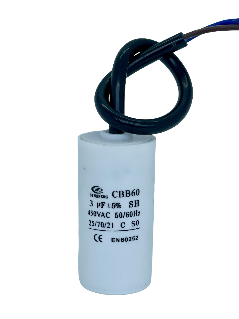 3uF  450VACV  - 30x63mm ( runko ). Käynnistyskondensaattori