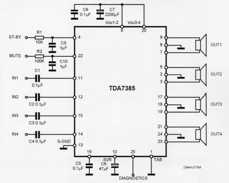 TDA7385 - Flexiwatt25 kotelo