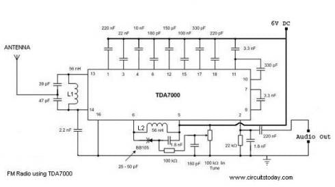 TDA7000 - FM Radio IC-piiri TDA7000. DIP-18 kotelo.  Ei sisällä muita komponentteja.