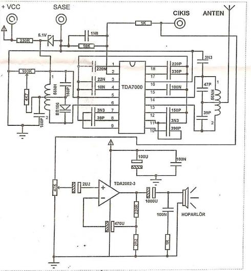 TDA7000 - FM Radio IC-piiri TDA7000. DIP-18 kotelo.  Ei sisällä muita komponentteja.