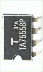 TA75558 - RC/LM4558 -vastaava ( Toshiban valmistama, Japan ). Low noise.